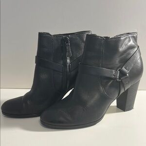 Cole Haan Black Heeled Boots with Chunky Heel